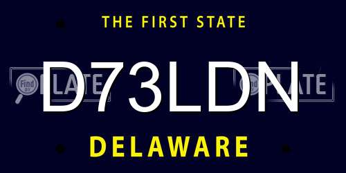 D73LDN Delaware License Plate