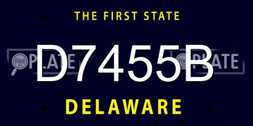 D7455B Delaware License Plate
