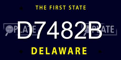 D7482B Delaware License Plate