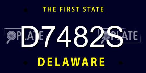 D7482S Delaware License Plate