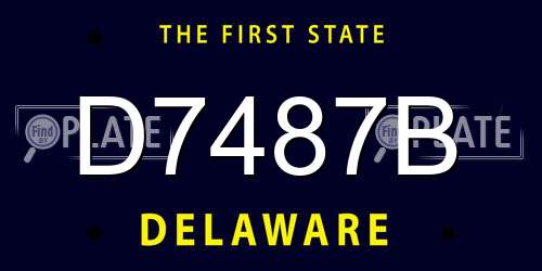 D7487B Delaware License Plate