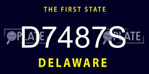 D7487S Delaware License Plate