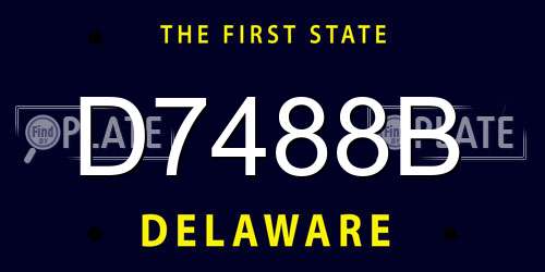 D7488B Delaware License Plate