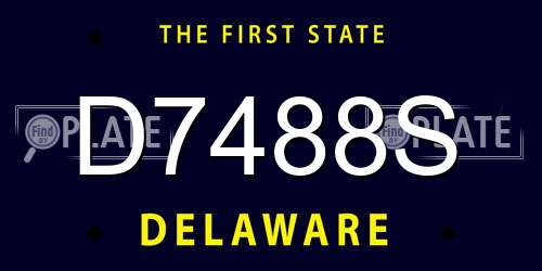 D7488S Delaware License Plate