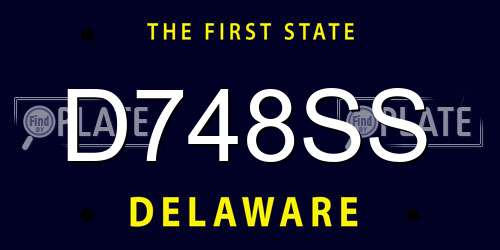 D748SS Delaware License Plate
