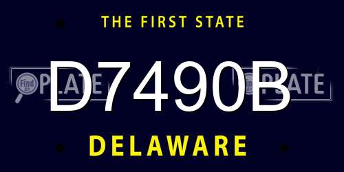 D7490B Delaware License Plate