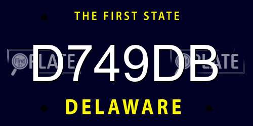D749DB Delaware License Plate