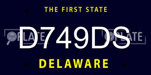 D749DS Delaware License Plate