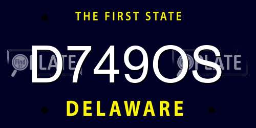 D749OS Delaware License Plate