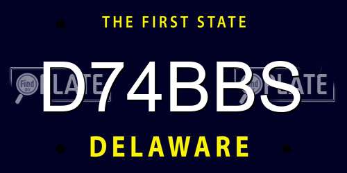 D74BBS Delaware License Plate