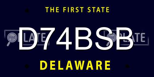 D74BSB Delaware License Plate