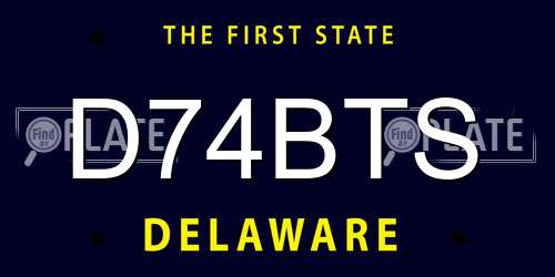 D74BTS Delaware License Plate