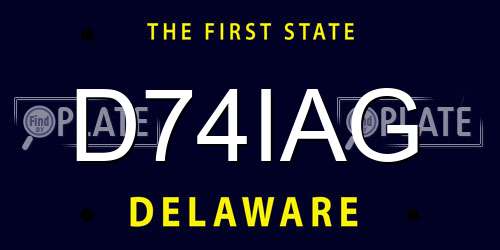 D74IAG Delaware License Plate