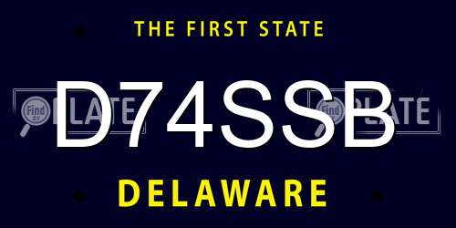 D74SSB Delaware License Plate