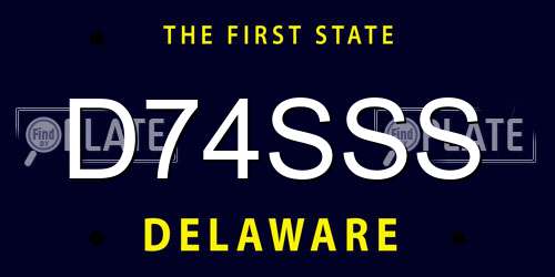 D74SSS Delaware License Plate