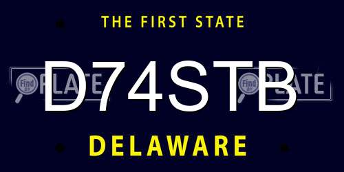D74STB Delaware License Plate