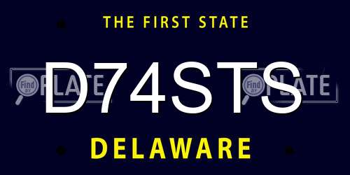 D74STS Delaware License Plate