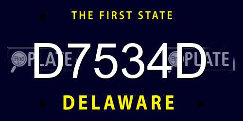 D7534D Delaware License Plate
