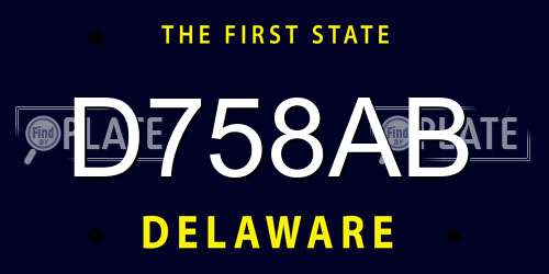 D758AB Delaware License Plate