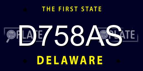 D758AS Delaware License Plate