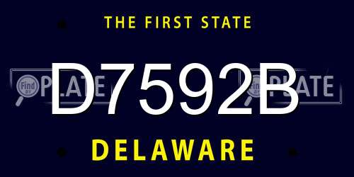 D7592B Delaware License Plate