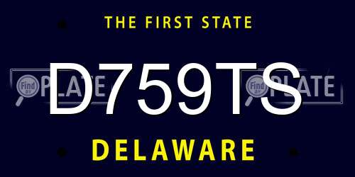 D759TS Delaware License Plate