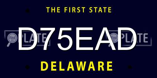 D75EAD Delaware License Plate