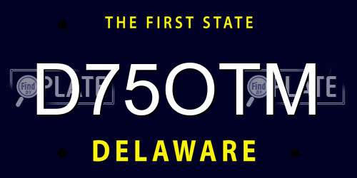 D75OTM Delaware License Plate