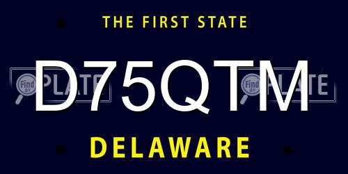 D75QTM Delaware License Plate