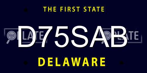 D75SAB Delaware License Plate