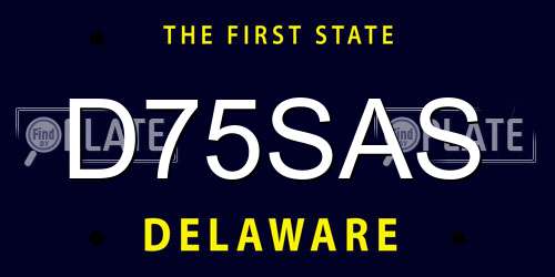 D75SAS Delaware License Plate
