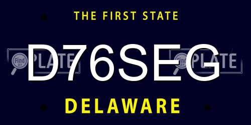 D76SEG Delaware License Plate