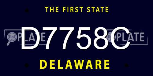 D7758C Delaware License Plate