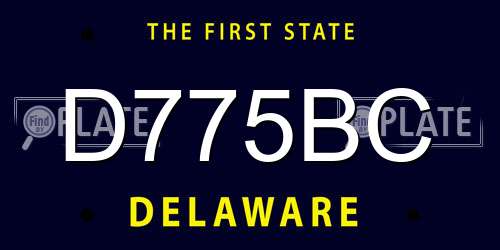 D775BC Delaware License Plate