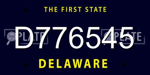 D776545 Delaware License Plate