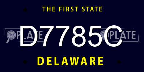 D7785C Delaware License Plate