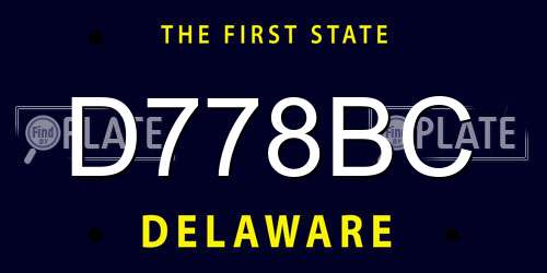 D778BC Delaware License Plate