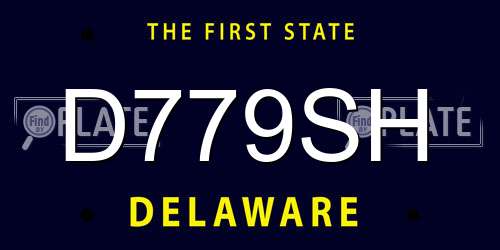 D779SH Delaware License Plate