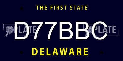 D77BBC Delaware License Plate