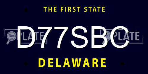 D77SBC Delaware License Plate