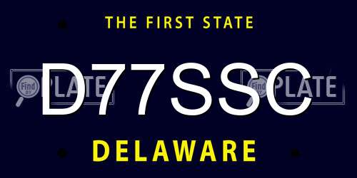 D77SSC Delaware License Plate