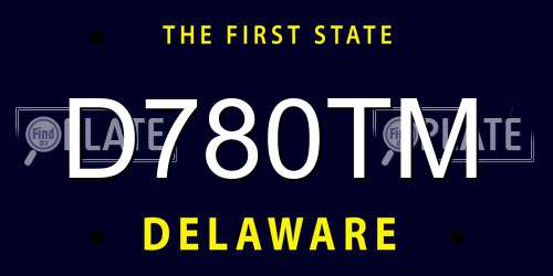 D780TM Delaware License Plate