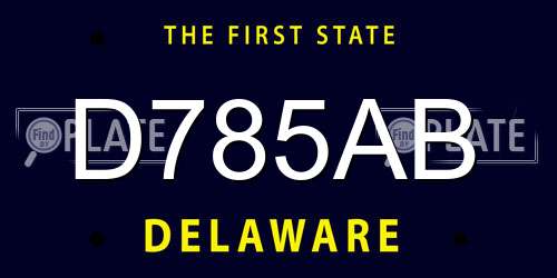 D785AB Delaware License Plate