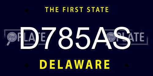 D785AS Delaware License Plate