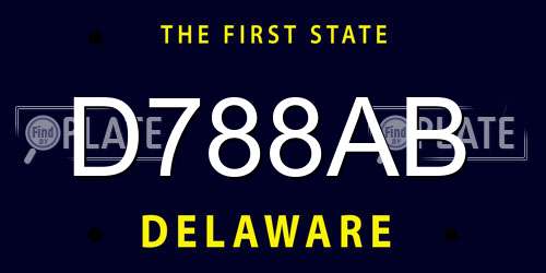 D788AB Delaware License Plate