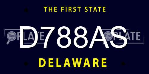 D788AS Delaware License Plate