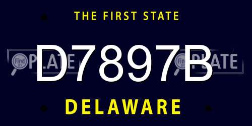 D7897B Delaware License Plate
