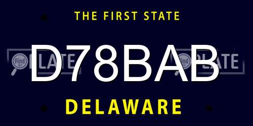 D78BAB Delaware License Plate