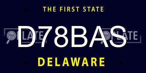 D78BAS Delaware License Plate