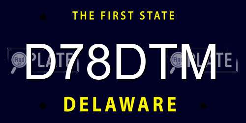 D78DTM Delaware License Plate
